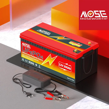 Акумулятор MOSEWORTH LiFePO4 12 V 200 Ah (2560Wh) з вбудованим BMS 6000+ циклів 24200-1 фото