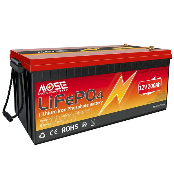 Акумулятор MOSEWORTH LiFePO4 12 V 200 Ah (2560Wh) з вбудованим BMS 6000+ циклів 24200-1 фото